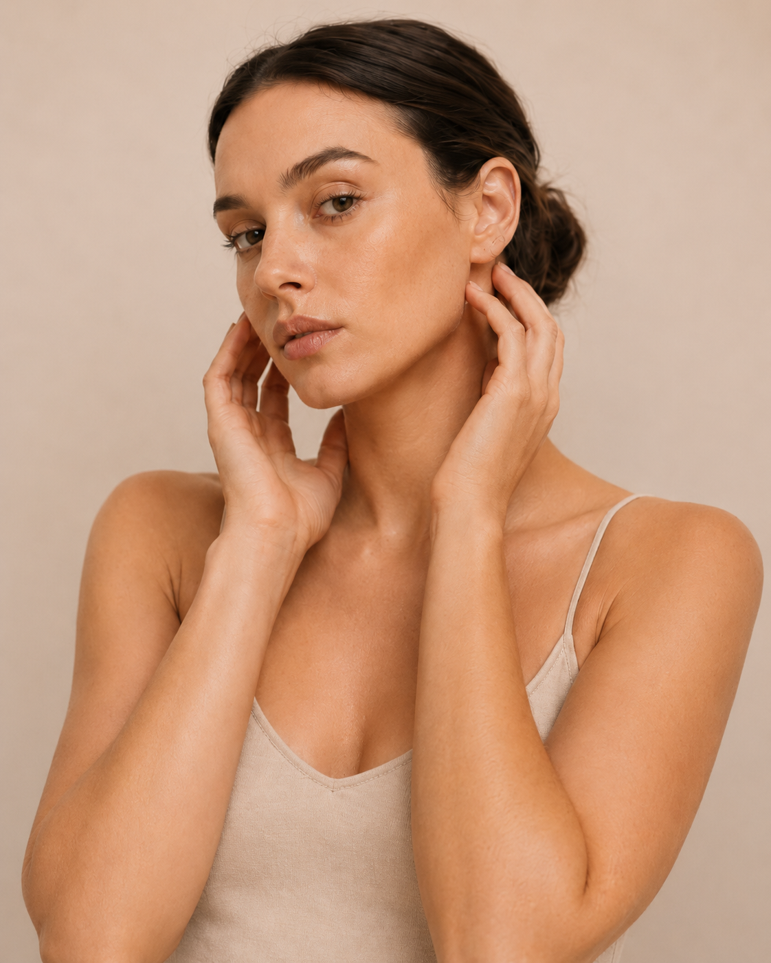 Natural woman portrait for personal image analysis