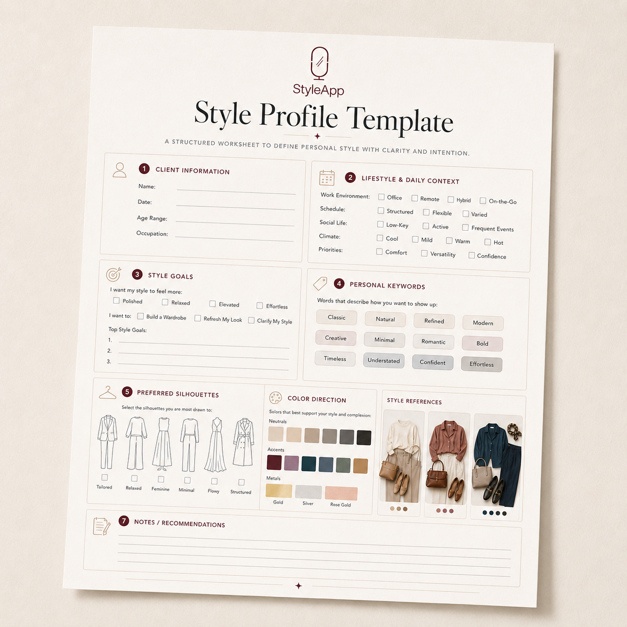 Style Profile Template preview